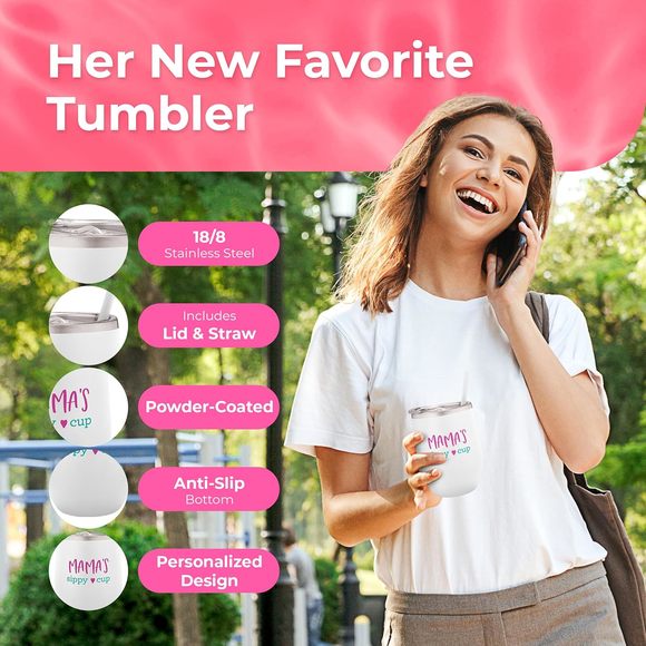 SassyCups Mommy's Sippy Cup | Stainless Steel Stemless Wine Tumbler with Stra... - Picture 7 of 16